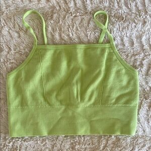 Fabletics Lime Green Ribbed Crop Top Bralette